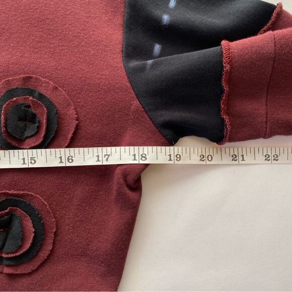 Y2K The Collection Royal Black/ Red Boho Whimsigoth Patchwork Top Size Medium - Picture 14 of 15